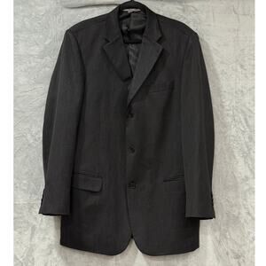 Giorgio Cosani 44L Black Super 100s Wool Suit Jacket Blazer Mens Tailored Formal